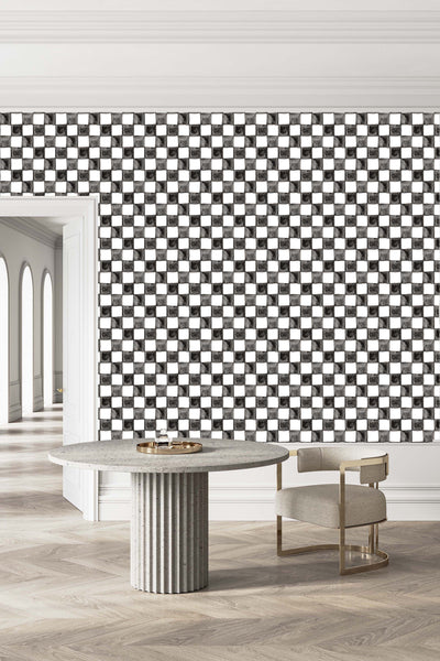 5123 Smoky Black Grasscloth Wallcovering