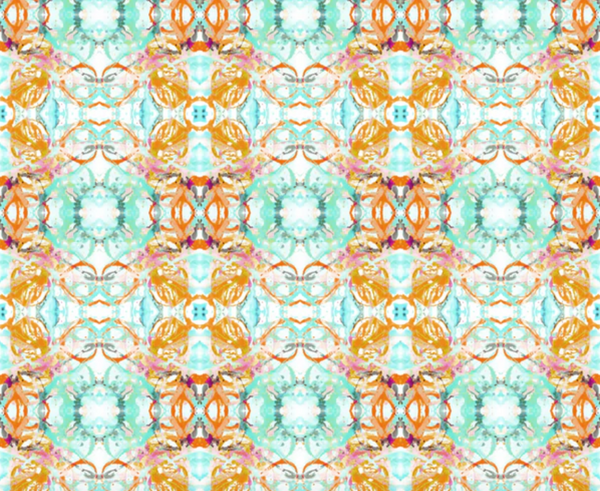 411 Coral Blush Turquoise Alta Wallcovering