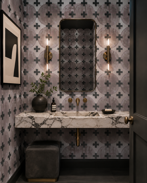 81425 Pecan + Black Non-Woven Fibre Wallcovering