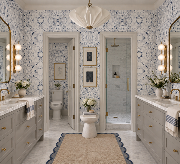 411 Taupe Navy Standard Wallcovering