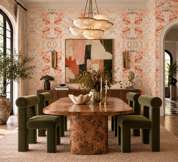 411 Red Peach Mint Standard Wallcovering