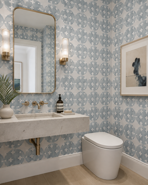 81425 Coastal Fog + White Non-Woven Fibre Wallcovering