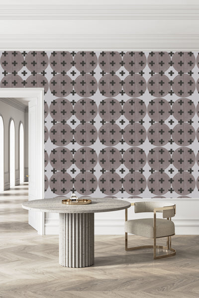 81425 Pecan + Black Non-Woven Fibre Wallcovering