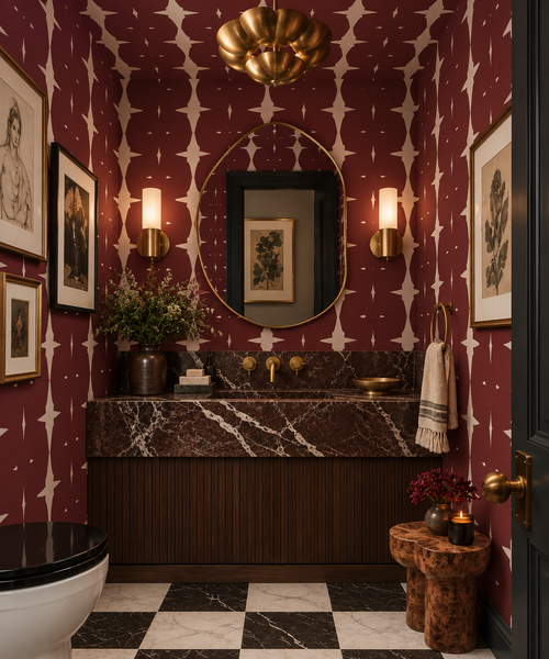 71417 Oxblood Grasscloth