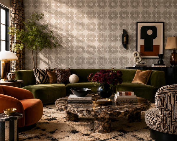 81425 Hemp + White Non-Woven Fibre Wallcovering