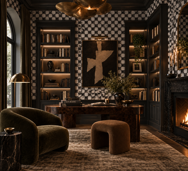 5123 Smoky Black Grasscloth Wallcovering