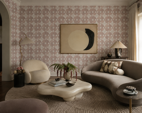 81425 Vintage Rosewood + White Non-Woven Fibre Wallcovering