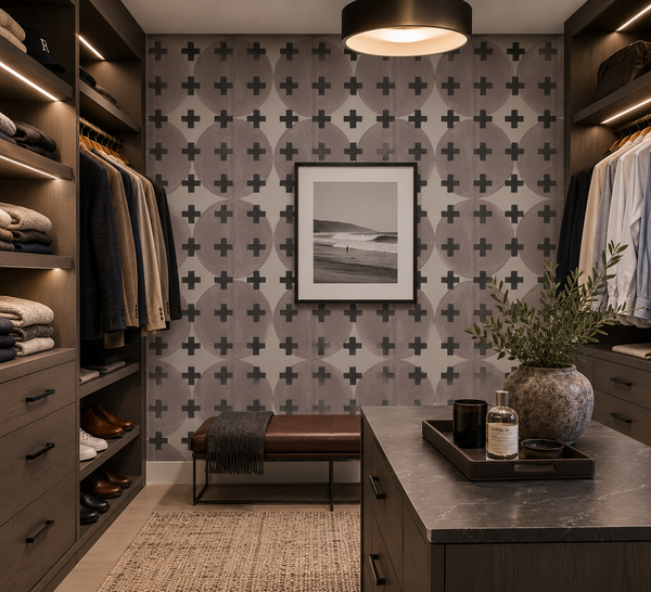 81425 Pecan + Black Non-Woven Fibre Wallcovering