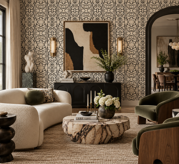 51514 Black White A Standard Wallcovering