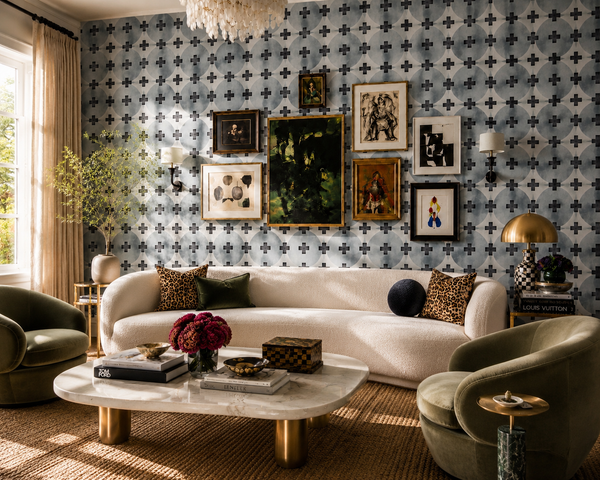 81425 Stone Blue + Black Non-Woven Fibre Wallcovering
