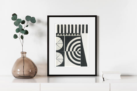 2124 Black and White Giclee on Paper